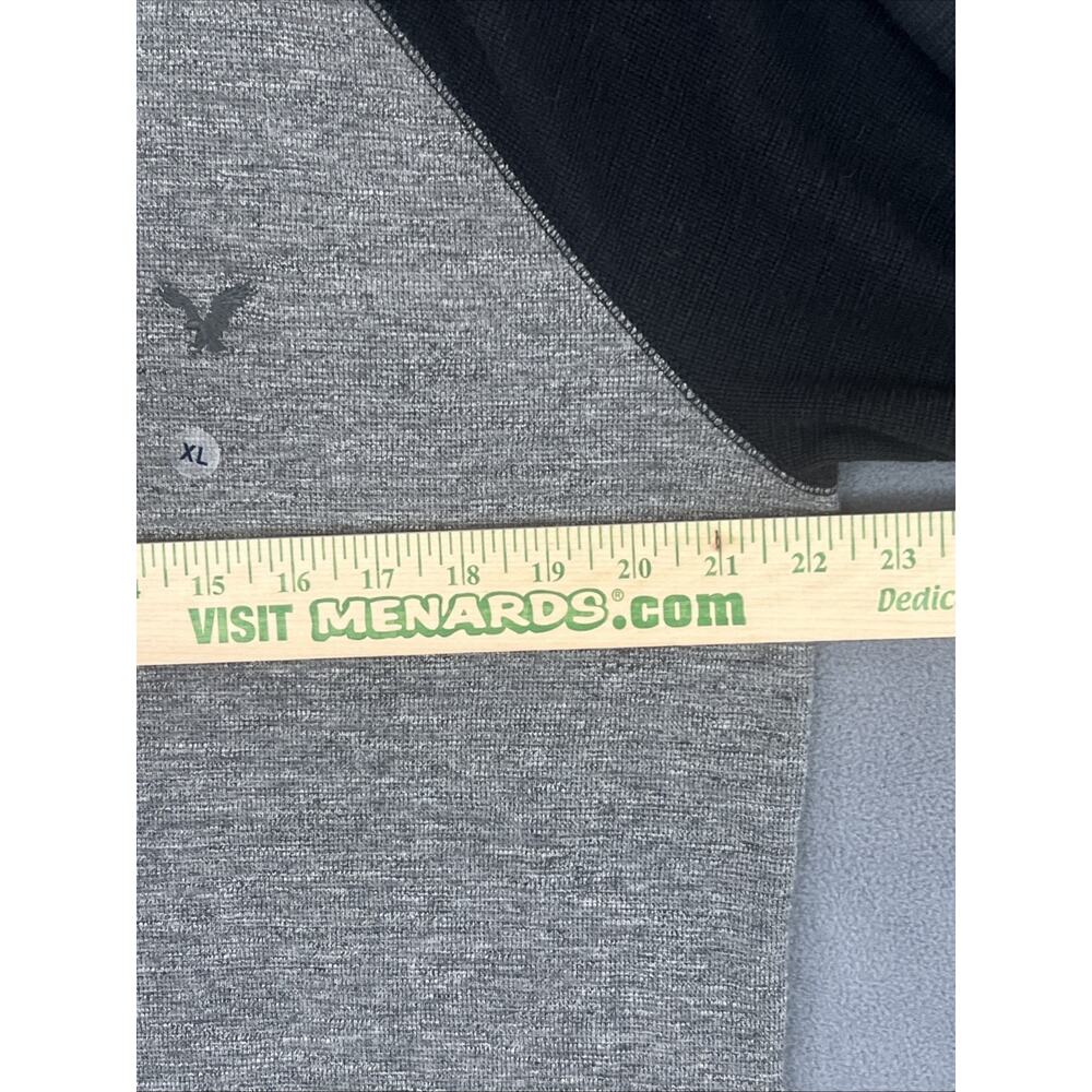 American Eagle Outfitters Thermal Shirt Men XL Gray Black Logo Crew Neck Y2K - Picture 7 of 9